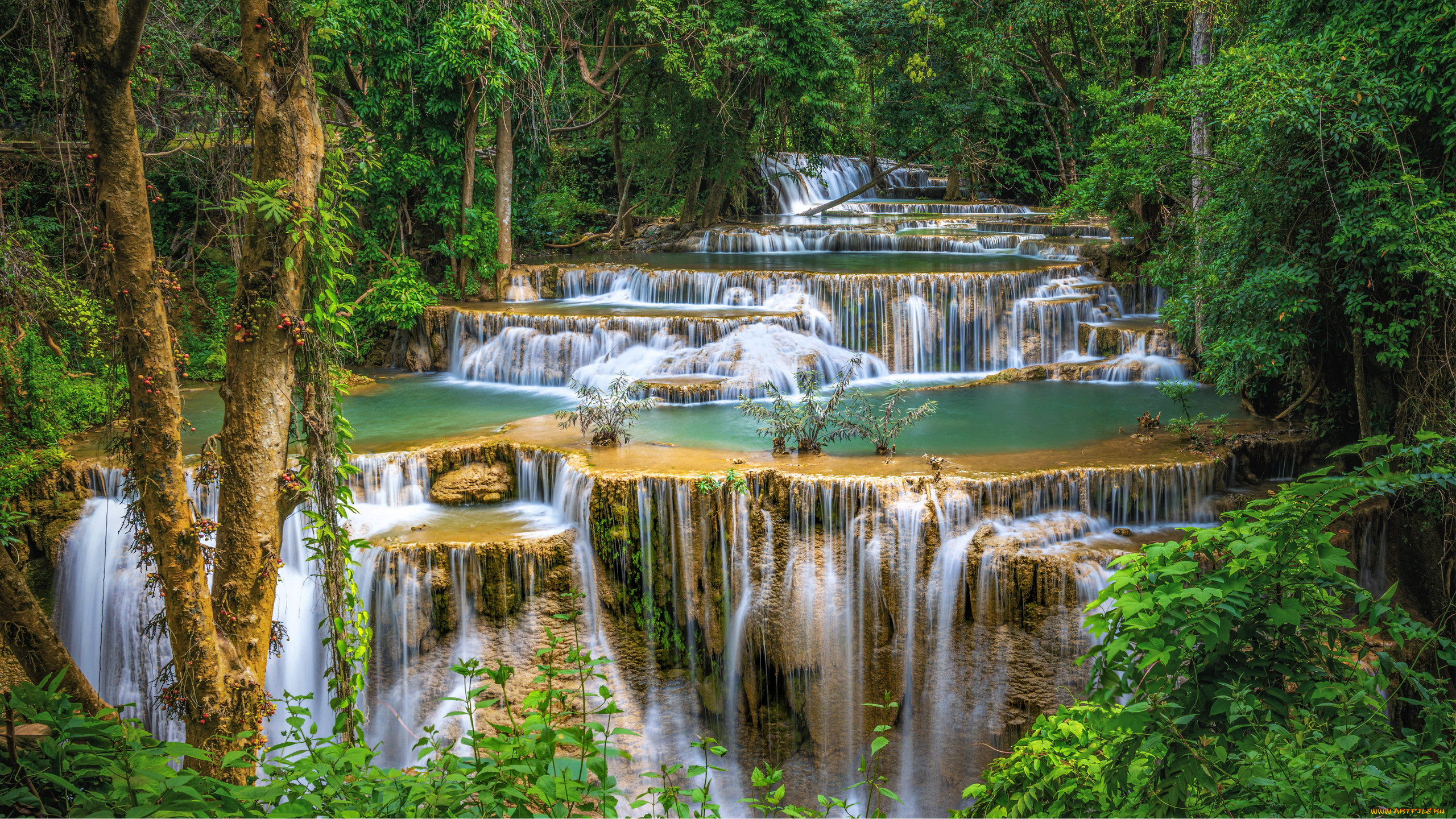 huay mae khamin waterfall, thailand, , , huay, mae, khamin, waterfall